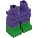 LEGO Dunkelviolett Hüften und Beine mit Grün Boots (77601 / 79690)