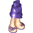LEGO Donkerpaars Heupen en Skirt met Ruffle met Purple Sandals (20379)