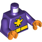 LEGO Mørk lilla Killer Moth med Korte ben Minifigur Overkropp (973 / 76382)