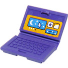 LEGO Dark Purple Laptop with Moon, Stars and Mouse Pointer Pattern Sticker (18659)
