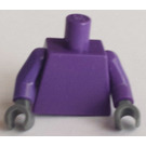 LEGO Dunkelviolett Minifig Torso mit Dark Purple Arme und Dark Stone Grau Hände (973)
