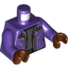 LEGO Dark Purple Minifig Torso with Jacket and Lavender Trim over Dark Stone Gray Shirt (973)