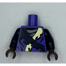 LEGO Dark Purple Minifig Torso with Torn Robe and Dark Blue Strap (973)