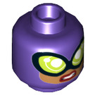 LEGO Dark Purple Minifigure Head with Decoration (Recessed Solid Stud) (3626)