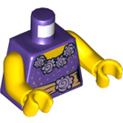 LEGO Violet foncé Minifigure Torse Dress Bodice avec Fleurs et Golden Sash (973 / 76382)