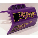 LEGO Dark Purple Panel 4 x 6 Side Flaring Intake with Three Holes with Black Flames (Right) Sticker (61069)