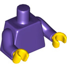 LEGO Donkerpaars Vlak Minifig Torso met Dark Purple Armen en Geel Handen (973 / 76382)