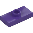 LEGO Dunkelviolett Platte 1 x 2 mit 1 Noppe (mit Nut und unterem Noppenhalter) (15573 / 78823)