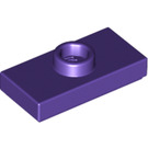 LEGO Dark Purple Plate 1 x 2 with 1 Stud (with Groove and Bottom Stud Holder) (15573 / 78823)