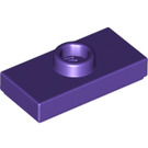 LEGO Dark Purple Plate 1 x 2 with 1 Stud (without Bottom Groove) (3794)