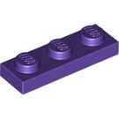 LEGO Violet foncé assiette 1 x 3 (3623)