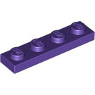 LEGO Violet foncé assiette 1 x 4 (3710)