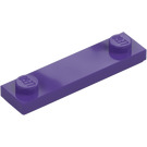 LEGO Mørk lilla Plate 1 x 4 med To Knotter med Rille (41740)