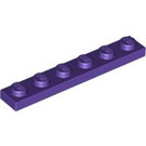 LEGO Violet foncé assiette 1 x 6 (3666)