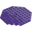 LEGO Donkerpaars Plaat 10 x 10 Octagonal met Gat (89523)