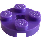 LEGO Dunkles Violett Platte 2 x 2 Rund mit Achsloch (mit '+' Achsloch) (4032)