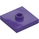 LEGO Dunkles Violett Platte 2 x 2 mit Nut und 1 Mitte Noppe (23893 / 87580)