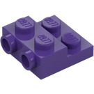 LEGO Mörklila Platta 2 x 2 x 0.7 med 2 Knoppar på Sida (4304 / 99206)