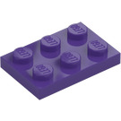 LEGO Donkerpaars Plaat 2 x 3 (3021)