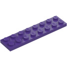 LEGO Viola scuro Piastra 2 x 8 (3034)