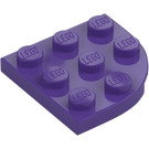 LEGO Tumma purppura Levy 3 x 3 Pyöreä Kulma (30357)