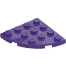 LEGO Mörklila Platta 4 x 4 Runda Hörn (30565)