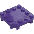 LEGO Morado oscuro Placa 4 x 4 x 0.7 con Esquinas redondeadas y Empty Middle (66792)