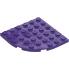 LEGO Tumma purppura Levy 6 x 6 Pyöreä Kulma (6003)