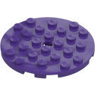 LEGO Dark Purple Plate 6 x 6 Round with Pin Hole (11213)