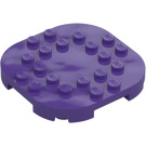 LEGO Morado oscuro Placa 6 x 6 x 0.7 Circular Semicircle (66789)