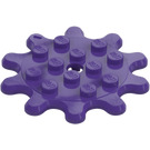 LEGO Dark Purple Plate Round 4 x 4 with 10 Gear Teeth (35443)