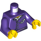 LEGO Dark Purple Postman Torso with Postal Horn Pattern with Dark Purple Arms and Yellow Hands (973 / 76382)