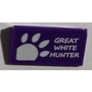 LEGO Dark Purple Slope 1 x 2 (31°) with Great White Hunter Sticker (85984)