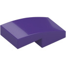 LEGO Morado oscuro Con pendiente 1 x 2 Curvo (3593 / 11477)