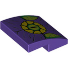 LEGO Dark Purple Slope 2 x 2 Curved with Green Goblin Decoration (1801 / 15068)