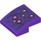 LEGO Dark Purple Slope 2 x 2 Curved with Spider Eyes Sticker (15068)