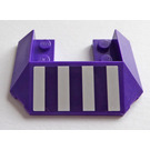 LEGO Donkerpaars Helling 4 x 6 met Uitsparing met Verticaal Strepen Sticker (13269)