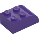 LEGO Tumma purppura Luiska Palikka 2 x 3 jossa Kaareva yläosa (6215)