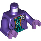 LEGO Donkerpaars The Joker met Donker turquoise Vest en Dark Paars Fedora met Printed Poten Minifiguur Torso (973 / 76382)