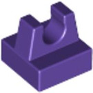 LEGO Violet Foncé Tuile 1 x 1 avec Clip (Pas de coupe au centre) (2555 / 12825)