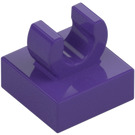 LEGO Viola scuro Piastrella 1 x 1 con Clip (Sollevato "C") (15712 / 44842)