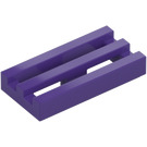 LEGO Viola scuro Piastrella 1 x 2 Griglia (con scanalatura inferiore) (2412 / 30244)