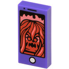 LEGO Dunkelviolett Fliese 1 x 2 mit Cell Phone mit Nut (3069 / 56275)