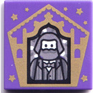 LEGO Donkerpaars Tegel 2 x 2 met Chocolate Kikker Card Bertie Bott Patroon met groef (3068)