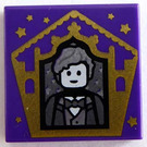 LEGO Violet foncé Tuile 2 x 2 avec Chocolate La grenouille Card Newt Scamander avec rainure (3068)