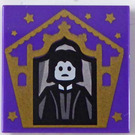 LEGO Donkerpaars Tegel 2 x 2 met Chocolate Kikker Card Severus Snape met groef (3068)