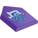 LEGO Dark Purple Tile 2 x 3 Pentagonal with ‘骨’ (Bone) Sticker (22385)