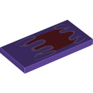 LEGO Dark Purple Tile 2 x 4 with Bogmire Red Splothc (87079 / 94283)