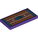 LEGO Dark Purple Tile 2 x 4 with "Mia" on Folk Carpet (56593 / 87079)