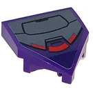 LEGO Dark Purple Wedge 2 x 2 x 0.7 with Point (45°) with Dark Stone Gray Armor Part Sticker (66956)